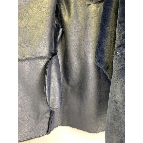 New Tags Lauren Vidal Nuit Faux Fur Jacket Luna Faux Leather Lined Womens Small - Picture 6 of 15